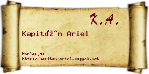 Kapitán Ariel névjegykártya
